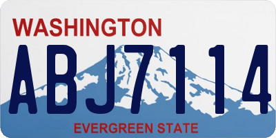 WA license plate ABJ7114