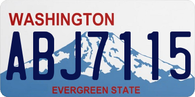 WA license plate ABJ7115
