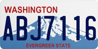WA license plate ABJ7116