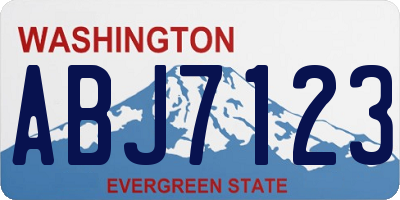 WA license plate ABJ7123