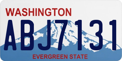 WA license plate ABJ7131