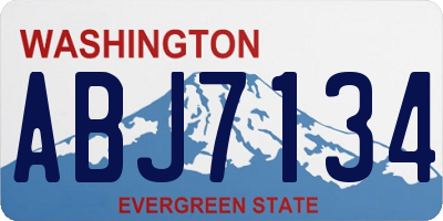 WA license plate ABJ7134