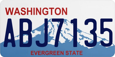 WA license plate ABJ7135