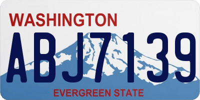 WA license plate ABJ7139