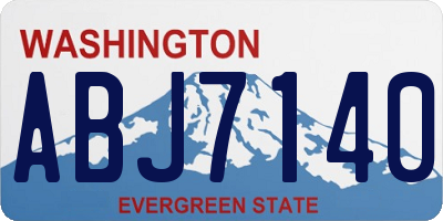 WA license plate ABJ7140
