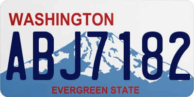 WA license plate ABJ7182