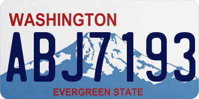 WA license plate ABJ7193