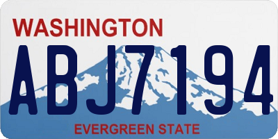 WA license plate ABJ7194