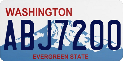 WA license plate ABJ7200