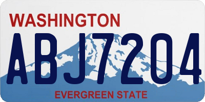 WA license plate ABJ7204