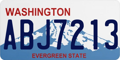 WA license plate ABJ7213
