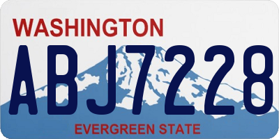 WA license plate ABJ7228