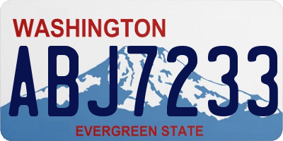 WA license plate ABJ7233