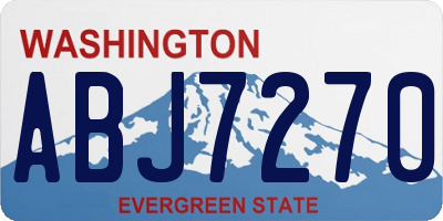 WA license plate ABJ7270