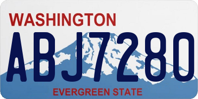 WA license plate ABJ7280