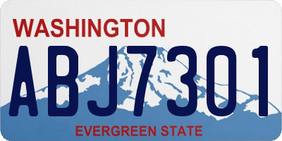 WA license plate ABJ7301
