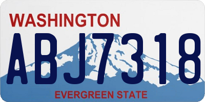 WA license plate ABJ7318