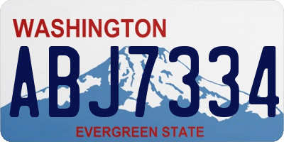 WA license plate ABJ7334