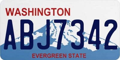 WA license plate ABJ7342