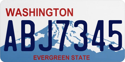 WA license plate ABJ7345