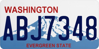 WA license plate ABJ7348