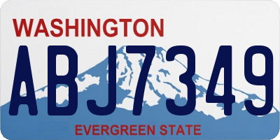 WA license plate ABJ7349