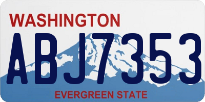 WA license plate ABJ7353