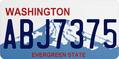 WA license plate ABJ7375