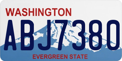 WA license plate ABJ7380