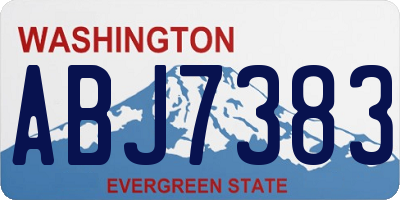 WA license plate ABJ7383