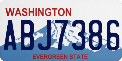 WA license plate ABJ7386