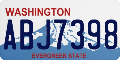 WA license plate ABJ7398