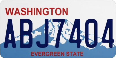 WA license plate ABJ7404