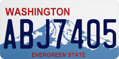 WA license plate ABJ7405