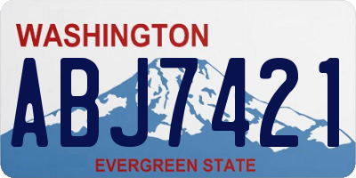 WA license plate ABJ7421