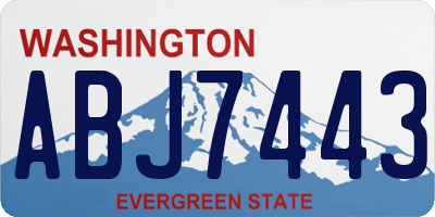 WA license plate ABJ7443