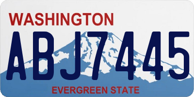 WA license plate ABJ7445