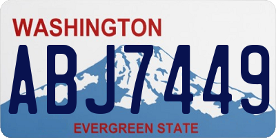 WA license plate ABJ7449