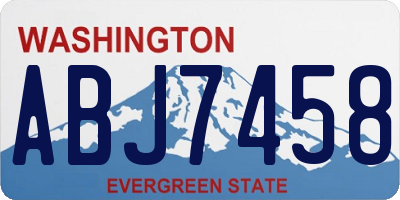WA license plate ABJ7458