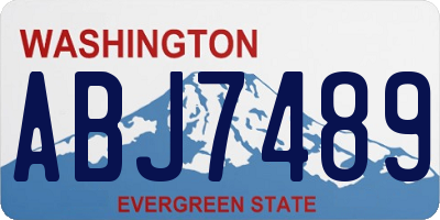 WA license plate ABJ7489
