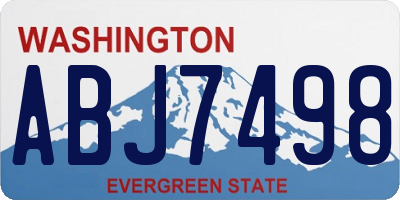 WA license plate ABJ7498