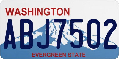 WA license plate ABJ7502