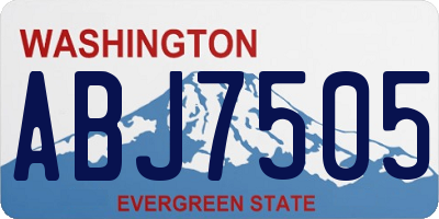 WA license plate ABJ7505