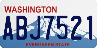 WA license plate ABJ7521
