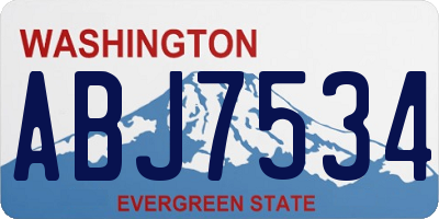 WA license plate ABJ7534