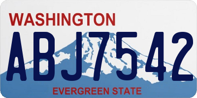 WA license plate ABJ7542