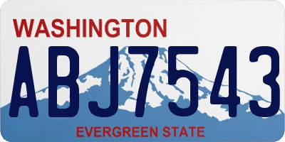 WA license plate ABJ7543