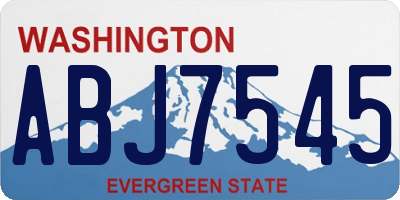 WA license plate ABJ7545