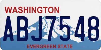 WA license plate ABJ7548