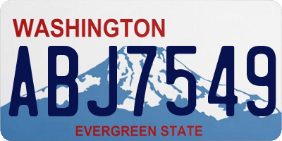 WA license plate ABJ7549